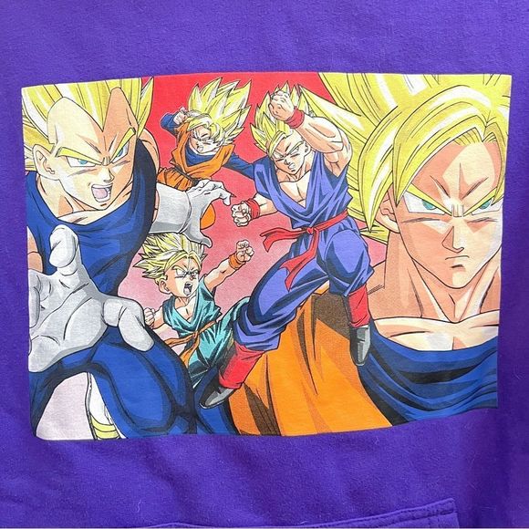 Dragon Ball Z Purple Hooded Sweatshirt Size S GUC Goku Vegeta Gohan Goten Trunks - Picture 3 of 8